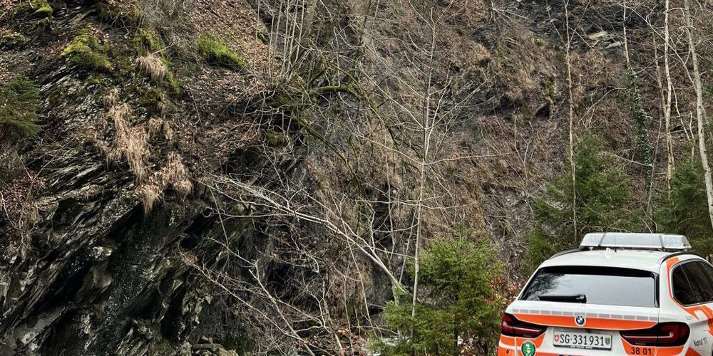 Der Landwirt stürzte 30 Meter einen Abhang hinunter.