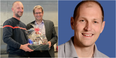 Links: Sven Kälin wird von Gemeindepräsident Peter Hüppi (r.) verabschiedet. Rechts: Neuer Feuerwehrkommandant ist Ralf Schmucki.
