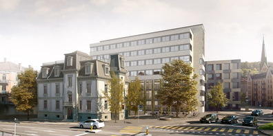 Visualisierung der Villa und des neuen Hotels