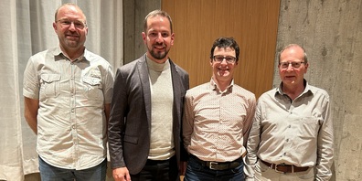 Der Vorstand der Mitte Lütisburg, von links: Werner Scherrer, Präsident Nicolas Jenny, Philipp Räss und Paul Krämer.