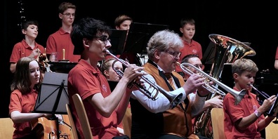 Die Jugendmusik Au-Berneck-Heerbrugg, «verstärkt» durch Vereinspräsident Gunnar Wald, bot eine sehr gute Leistung