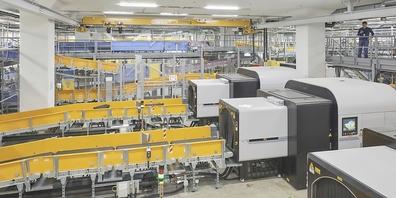 Die neuen CT-Scanner nach EU-Richtlinien inmitten der Sortieranlage.
