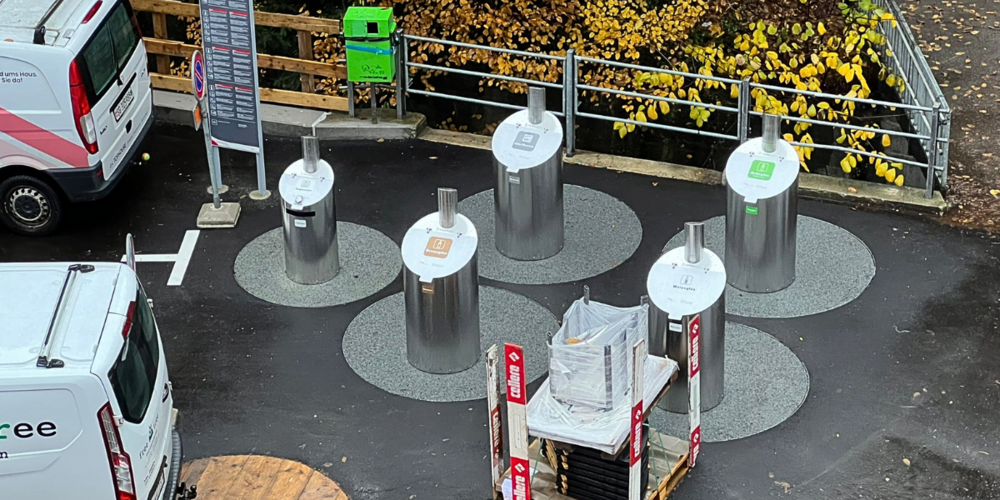 Für einen Unterflurcontainer hatte es laut der Stadt hier keinen Platz