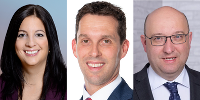 Die Kandidierenden von links nach rechts: Laura Bucher (SP), Michael Götte (SVP), Beat Tinner (FDP).