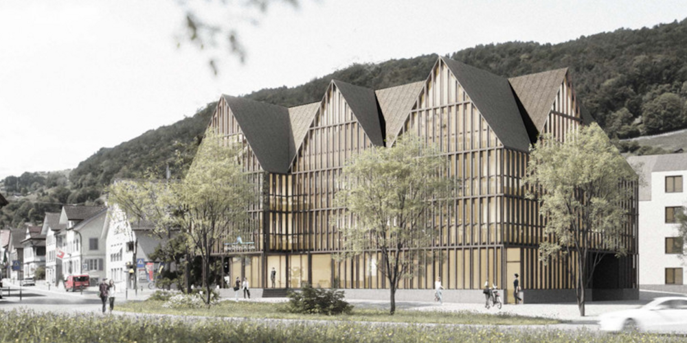 So soll der neue Firmenhauptsitz der Alpha Rheintal Bank aussehen.