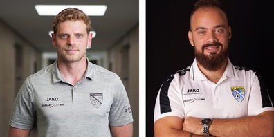 Im Bild v.l.:  Arlind Sopa, Trainer FC Henau 1 (2. Liga) und Giuseppe Pagliuca, Trainer FC Henau 2 (4. Liga).