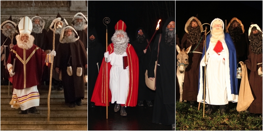 Chlaus mal drei: in Rapperswil, Jona und Lenggis-Kempraten (v.l.n.r.).