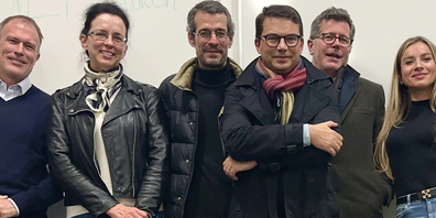 Gründungsmitglieder glp Zollikon von links nach rechts Dorian Selz, Carla Brodbeck, Rui Biagini, Arno Hold, Sascha Ullmann und Nicole Waechter. 