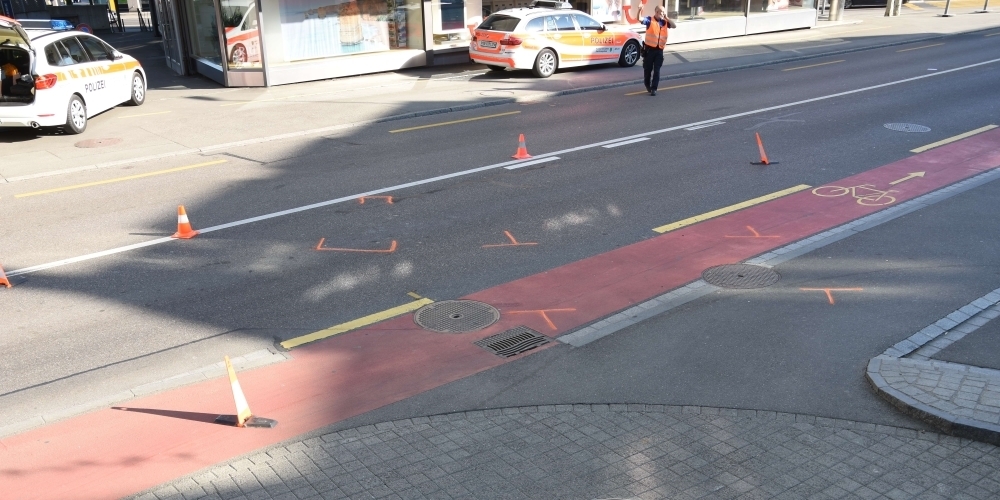 An dieser Stelle ereignete sich am 22. April ein Verkehrsunfall zwischen einem Velofahrer und einem Auto.