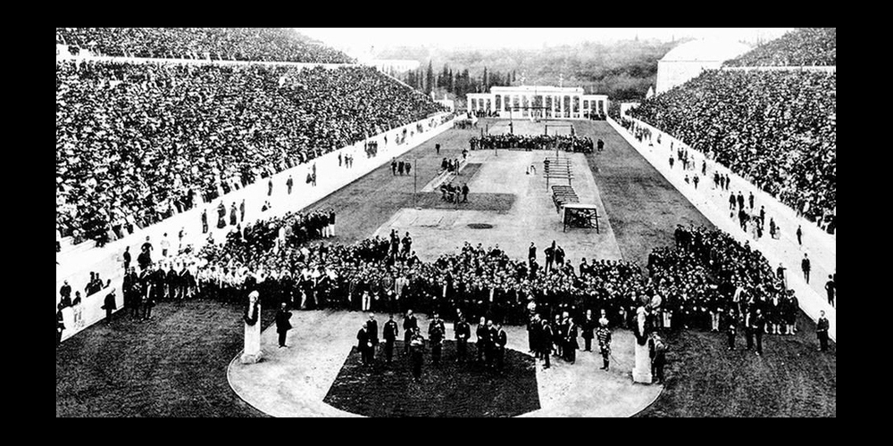 Die Eröffnungsfeier der Olympischen Spiele 1896.