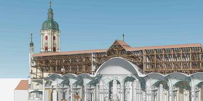 Aus den Gebäuden des St. Galler Stiftsbezirks inklusive Kathedrale wird ein 3D-Modell erarbeitet, das später eine virtuelle Begehung ermöglichen würde.