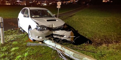 Die Lenkerin fällte einen Strommast. 