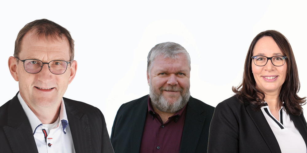 Die Kandidaten für den Bezirksrat von links nach rechts: André Baron, Edgar Reichmuth und Nicole Fritsche. 