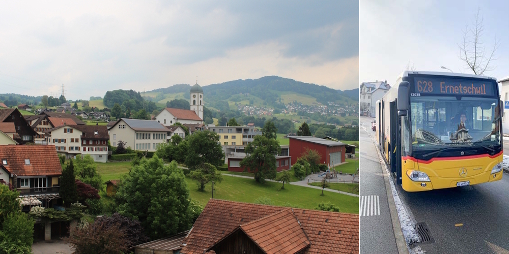 Anschlüsse nur noch jeweils in der Hauptrichtung und je nach Tageszeit versetzte Takte bei einer der Postauto-Linien brachten Ernetschwil (l.) eine Verschlechterung.