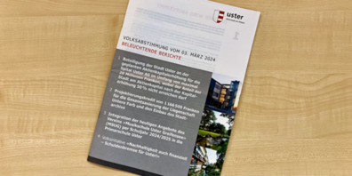 Die Stadt Uster informiert die Bevölkerung über vier städtische Vorlagen.