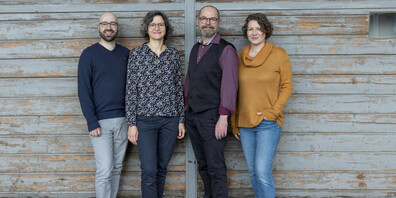 Die Verantwortlichen der Wirkpunkt GmbH: Jan Rutishauser, Kati Michalk, Richi Küttel, Rebecca C. Schnyder (v.l.n.r.)