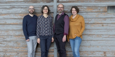 Wirkpunkt GmbH aus St.Gallen übernimmt 2024 bis 2027 für die Kantone Appenzell Ausserrhoden, St.Gallen und Thurgau die Geschäftsleitung der Kulturvermittlung «kklick»: (v.l.) Jan Rutishauser, Kati Michalk, Richi Küttel, Rebecca C. Schnyder.