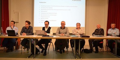 Sie bilden derzeit den Vereinsvorstand IG proLachen: (v. l.) Matthias Stähli, Quirin Imfeld, Roland Eberhard, Christoph Egli, Fiorenzo Casarico, Adelbert Stähli und Thomas Kälin.