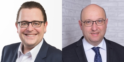 Graf (links) setzt sich für die Wahl Tinners (rechts) ein, damit auch die südlichen Kantonsteile in der Regierung vertreten sind.