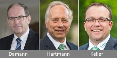 V. l.: Bruno Damann (Regierungsrat),  Andreas Hartmann (Präsident Gewerbe SG) und Felix Keller (Geschäftsführer Gewerbe SG)
