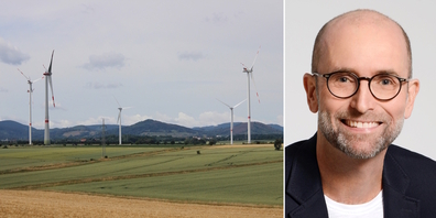 Roger Kündig (r.) macht sich Gedanken zur Problematik des Stromhungers und zum Ausbau erneuerbarer Energien wie Windkraft.