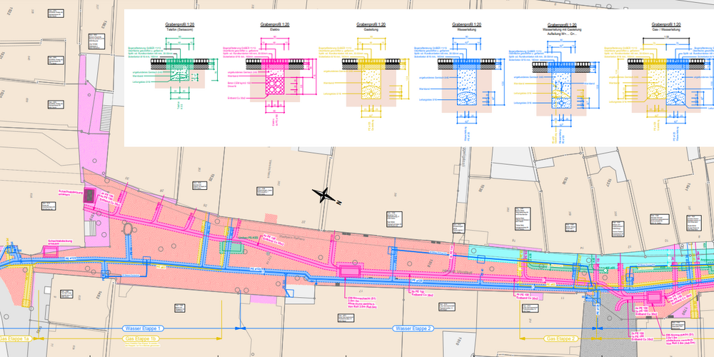 Mit diesem Plan informiert die Stadt Aarau über die bevorstehenden Bauarbeiten in der Altstadt