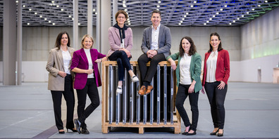 Die Geschäftsleitung der Olma Messen St.Gallen präsentiert sich in neuer Zusammensetzung (v.l.n.r.): Sandra Krucker, Christine Bolt, Katrin Meyerhans, Stefan Saxer, Claudia Bartolini, Sonia Hartmann.