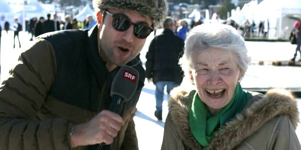 Hedy Schlatter gibt alles im Interview mit Sven Ivanić.  Sie entpuppt sich als geborene Entertainerin.