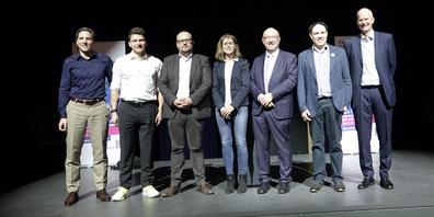 FDP Wahlveranstaltung in Knies Zauberhut. v.l.n.r. Martin Koller, Patrick Engster, Martin Stöckling, Brigitte Pool,  Beat Tinner, Ivo Schildknecht, Christian Meier