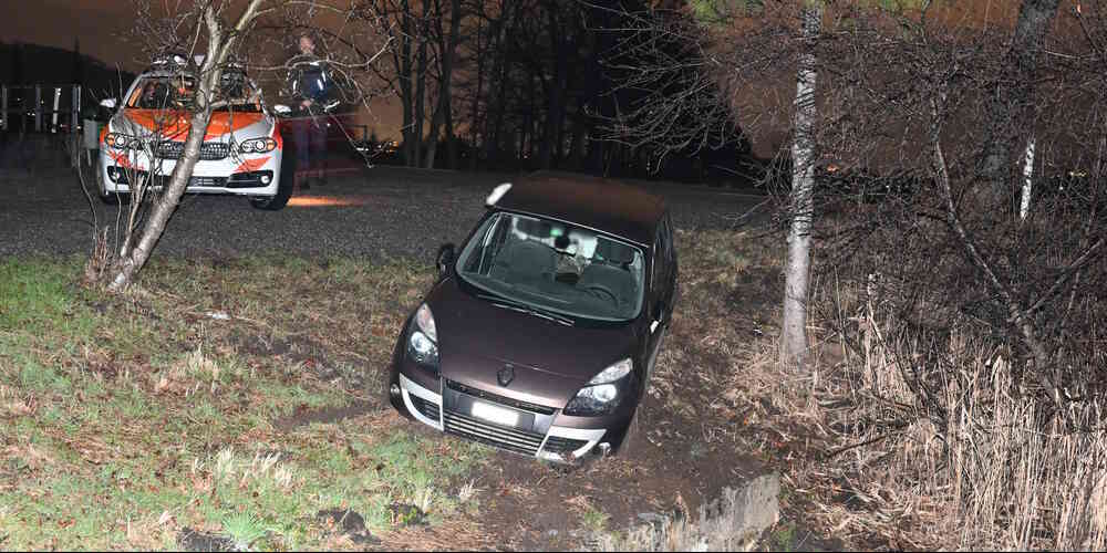Der alkoholisierte Fahrer kam zum Glück früh genug zum Stillstand.