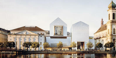 Das Siegerprojekt für das neue Luzerner Theater wird Mitte Mai der Öffentlichkeit präsentiert. Visualisierung des Siegerprojekts