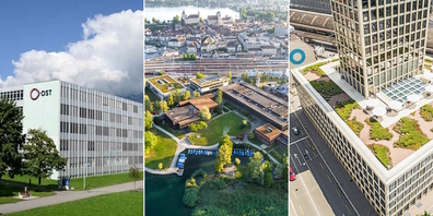 (v.l.n.r.) Der Campus der OST – Ostschweizer Fachhochschule umfasst die Standorte in Buchs SG, Rapperswil-Jona und St.Gallen.