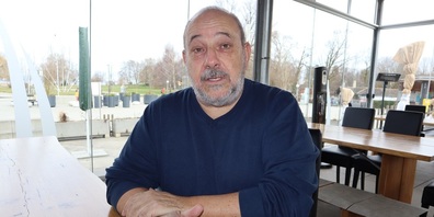 Fabrizio Ribezzi, Gastronom und Gemeinderat aus Kreuzlingen sitzt im seinem Hafenrestaurant Alti Badi.