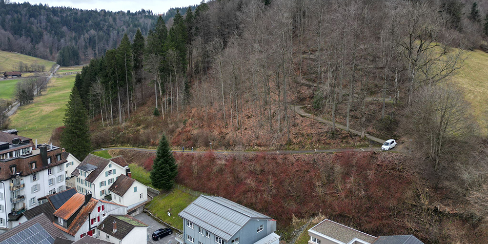 Die Fahrt auf dem Fussgängerweg nahm ein jähes Ende.