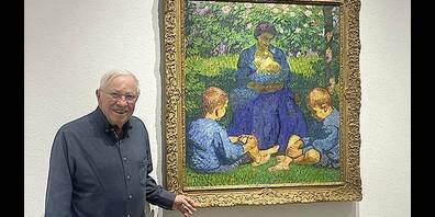 Eine seltene Gelegenheit: Christoph Blocher zeigt einige seiner Bilder aus seiner Privatsammlung in der Kirche Herrliberg.