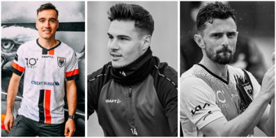Neuzugang des FC Aarau Sandro Theler und die beiden Abgänge Jan Kronig und Nuno da Silva.