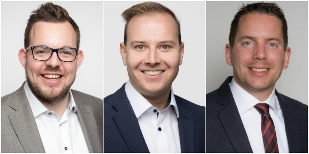 Die drei Toggenburger SVP-Kantonsräte Christian Vogel, Lukas Huber und Ivan Louis (v.l.n.r.) fragen bei der Regierung nach.