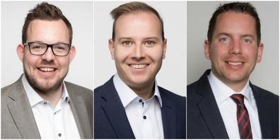Die drei Toggenburger SVP-Kantonsräte Christian Vogel, Lukas Huber und Ivan Louis (v.l.n.r.) fragen bei der Regierung nach.