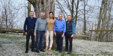 Wichtige Voten von Jakob Hug, Präsident AG Landwirtschaft der Mitte Thurgau; Andreas Guhl, Präsident Wald Thurgau, Sandra Stadler Präsidentin Die Mitte Thurgau und Kantonsrätin, Josef Gemperle und Benno Schildknecht Kantonsräte. (von links)