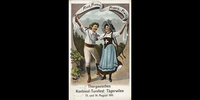 Am Thurgauer Kantonalturnfest in Tägerwilen 1911 sind Frauen erstmals nicht nur in Tracht, sondern auch als Turnerinnen vertreten.