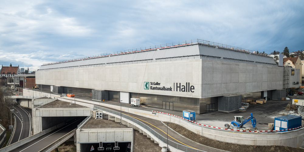 Symbolisch für das Wachstum der Olma Messen: der Baufortschritt an der neuen St.Galler Kantonalbank Halle