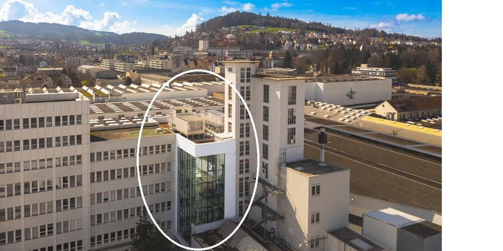 Der neue "Diamant" im Bühler Industriepark: Das Grain Innovation Center (GIC).