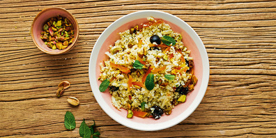 Frühlingsgericht:  Orientalisches Blumenkohl-Couscous. 