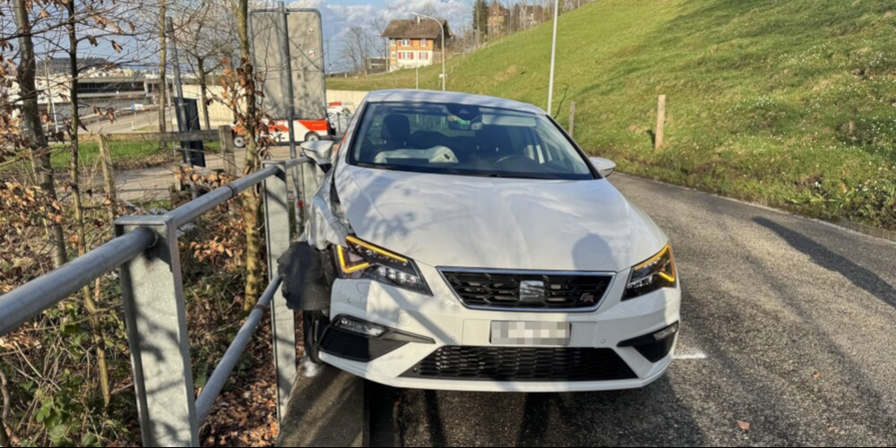 Die Fahrerin kollidierte aus unbekannten Gründen mit dem Geländer.