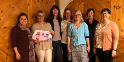 Der Vorstand: Fabienne Walser-Bonderer, Corina Bigger (bisher), Monika Gubser-Good, Claudia Schmid, Andrea Cheridito, Tanja Hobi, Patrizia Kühne (neu, von links).