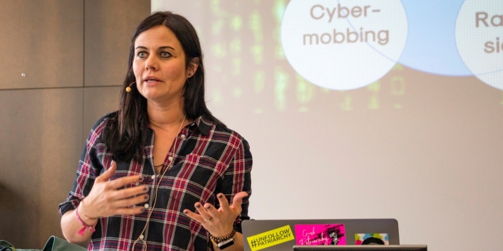 Jolanda Spiess-Hegglin, hier während eines Vortrags 2019 in der Kanti Heerbrugg