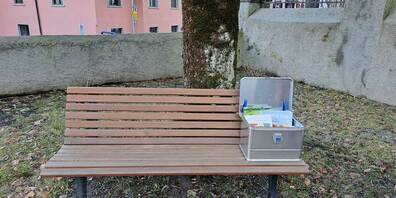 Die Lesebank im Rosengarten Grüsch