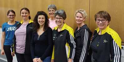 Von links: Marta Wirth, Revisorin neu, Yasmin Cebulla, Leiterin 1. Gruppe und Aktuarin neu, Claudia Menzi, Leiterin 1. Gruppe, Annelies Räss, Revisorin, Heidi Solenthaler, Präsidentin neu, Daniela Züblin, Leiterin 1. Gruppe, Edith Knobel, Kassierin.