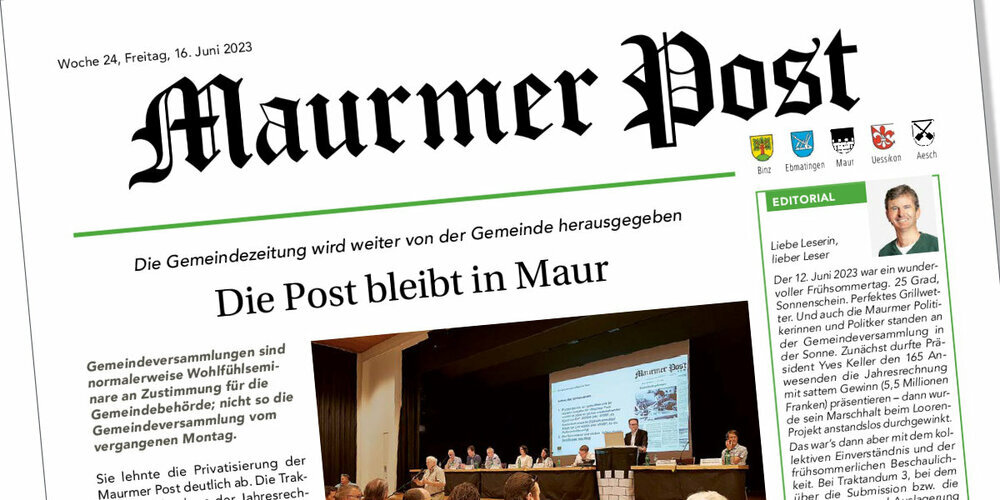 Die Maurmer Post wird nicht privatisiert. Das Stimmvolk hat einen entsprechenden Antrag des Gemeinderates abgelehnt.