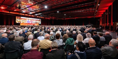 Blick in den GV-Saal am Freitagabend, 5. April 2024.